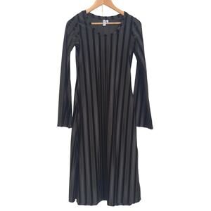 Gothic Velvet Striped Midi Dress Sz 4 &other stories with Stockholm Atelier